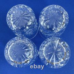 4 Waterford Clare Cut Crystal Old Fashioned Glasses 3-3/8 Old Mark Vintage