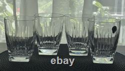 4 Waterford Crystal CLARION Double Old Fashioned Glasses Signed Jim O'Leary