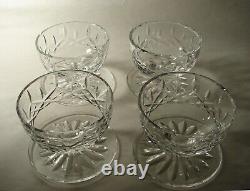 4 Waterford Cut Crystal Lismore Footed Grapefruit Dessert Bowls in Box Ireland