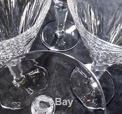 4 Waterford SHEILA Arch Cut Crystal Water Glass Goblets Gothic Marks Minty