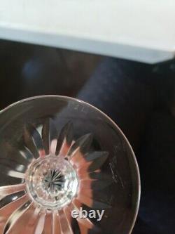 4 Wine goblets Glass Cut to clear Crystal Val Saint Lambert signed Esneux Hybrid