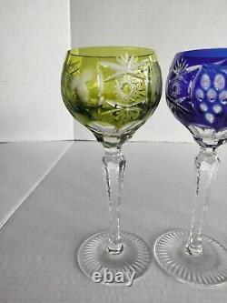 4pc Set NACHTMANN TRAUBE CUT TO CLEAR 6 7/8 HOCKS SMALL WINE GLASSES
