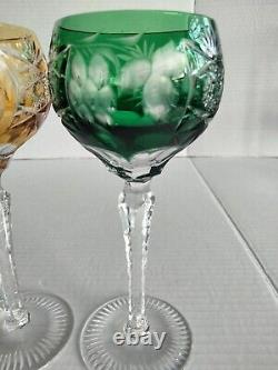 4pc Set NACHTMANN TRAUBE CUT TO CLEAR 6 7/8 HOCKS SMALL WINE GLASSES