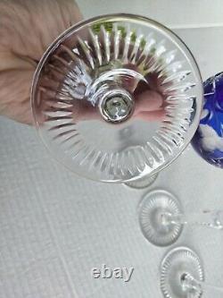4pc Set NACHTMANN TRAUBE CUT TO CLEAR 6 7/8 HOCKS SMALL WINE GLASSES