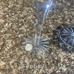 4x AJKA Genuine Hand Cut Crystal Wine Goblets 8.5in with Label from Hungary