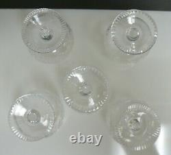 5 8 Oz Crystal Snifters with Vintage Hand Cut Design, Classic Cognac Glasses