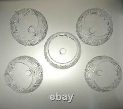 5 8 Oz Crystal Snifters with Vintage Hand Cut Design, Classic Cognac Glasses