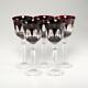 (5) Anna Hutte Bleikrystall Ann4 Deep Crimson Blood Red Cut Hock Wine Glass 8.75
