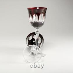 (5) Anna Hutte Bleikrystall Ann4 Deep Crimson Blood Red Cut Hock Wine Glass 8.75