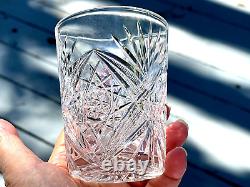 5 Antique ABP Brilliant Cut Lead Crystal Old Fashion Tumbler Glass 3 3/4