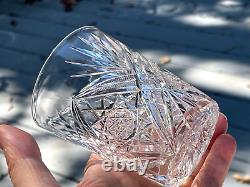 5 Antique ABP Brilliant Cut Lead Crystal Old Fashion Tumbler Glass 3 3/4