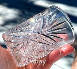 5 Antique ABP Brilliant Cut Lead Crystal Old Fashion Tumbler Glass 3 3/4