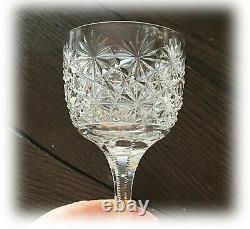 5 Antique ABP Brilliant Period Cut Glass Wine Stems RUSSIAN CLEVELAND Star & Hob