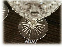 5 Antique ABP Brilliant Period Cut Glass Wine Stems RUSSIAN CLEVELAND Star & Hob