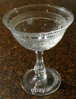 5 Beautiful Vintage Cut Glass Crystal 5 1/2 Martini Glasses William Yeoward