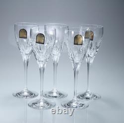 5 DaVinci Cut Crystal Vorno 3 oz Small Wine Glasses 6.25 Tall Signed Italy 5 DaVinci Cut Crystal Vorno 3 oz Small Wine Glasses 6.25 Tall Signed Italy