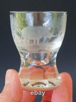 5 Kenyan-African by QUEEN LACE Cordial / Shot Glass Cut Crystal Safari Animals