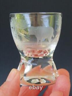 5 Kenyan-African by QUEEN LACE Cordial / Shot Glass Cut Crystal Safari Animals