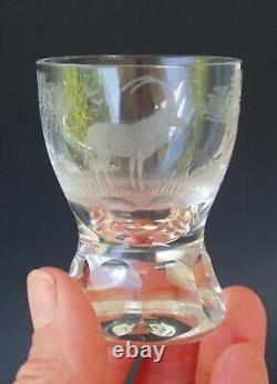 5 Kenyan-African by QUEEN LACE Cordial / Shot Glass Cut Crystal Safari Animals