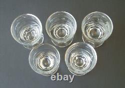 5 Kenyan-African by QUEEN LACE Cordial / Shot Glass Cut Crystal Safari Animals