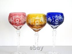 5 Nachtmann Traube Cut to Clear Crystal 8 1/8 Tall Hock Wine Glasses