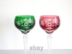 5 Nachtmann Traube Cut to Clear Crystal 8 1/8 Tall Hock Wine Glasses