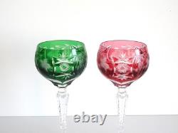 5 Nachtmann Traube Cut to Clear Crystal 8 1/8 Tall Hock Wine Glasses