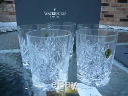 5 New Waterford Cut Crystal EVE Double Old Fashioned Flat Low Ball Tumblers
