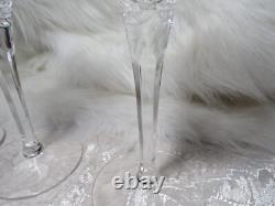 5 Rare Vintage Cut Crystal Queens Lace 9.5 Tall Flare Trumpet Champagne Glasses