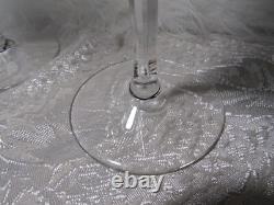 5 Rare Vintage Cut Crystal Queens Lace 9.5 Tall Flare Trumpet Champagne Glasses