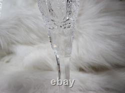 5 Rare Vintage Cut Crystal Queens Lace 9.5 Tall Flare Trumpet Champagne Glasses