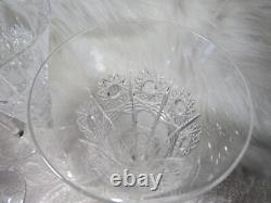 5 Rare Vintage Cut Crystal Queens Lace 9.5 Tall Flare Trumpet Champagne Glasses