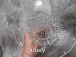 5 Rare Vintage Cut Crystal Queens Lace 9.5 Tall Flare Trumpet Champagne Glasses