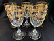 5 St Louis Cut Crystal Massenet Clear Gold Encrusted Water Goblets 6 5/8