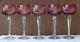 5 Wine Hock Glasses Cranberry Red Cut to Clear Crystal glass Bohemian Germany