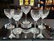 (5) Wine Water goblets Glasses 6 Crystal Val Saint lambert Siebel Fantaisie cut