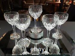 (5) Wine Water goblets Glasses 6 Crystal Val Saint lambert Siebel Fantaisie cut