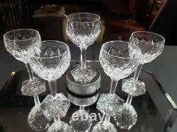 (5) Wine Water goblets Glasses 6 Crystal Val Saint lambert Siebel Fantaisie cut