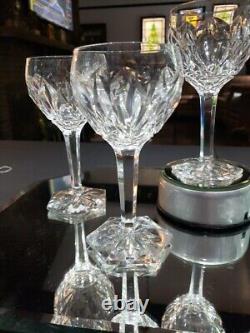 (5) Wine Water goblets Glasses 6 Crystal Val Saint lambert Siebel Fantaisie cut