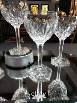 (5) Wine Water goblets Glasses 6 Crystal Val Saint lambert Siebel Fantaisie cut