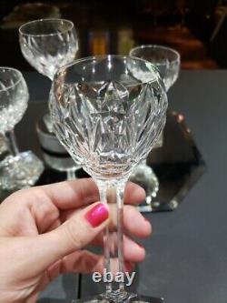 (5) Wine Water goblets Glasses 6 Crystal Val Saint lambert Siebel Fantaisie cut