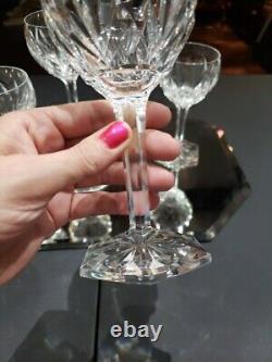(5) Wine Water goblets Glasses 6 Crystal Val Saint lambert Siebel Fantaisie cut