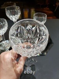 (5) Wine Water goblets Glasses 6 Crystal Val Saint lambert Siebel Fantaisie cut