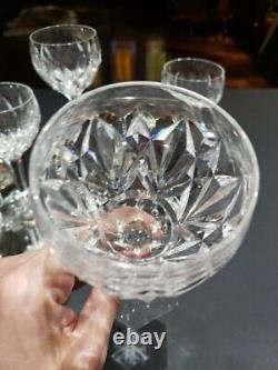 (5) Wine Water goblets Glasses 6 Crystal Val Saint lambert Siebel Fantaisie cut