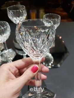 (5) Wine Water goblets Glasses 6 Crystal Val Saint lambert Siebel Fantaisie cut