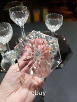 (5) Wine Water goblets Glasses 6 Crystal Val Saint lambert Siebel Fantaisie cut