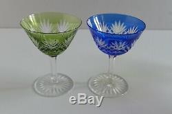 5 x ANTIQUE VICTORIAN CUT TO CLEAR CRYSTAL SHERBET / CHAMPAGNE COUPE GLASSES