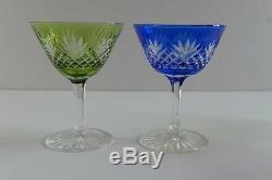 5 x ANTIQUE VICTORIAN CUT TO CLEAR CRYSTAL SHERBET / CHAMPAGNE COUPE GLASSES