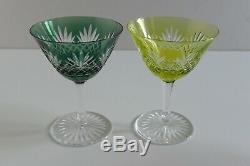 5 x ANTIQUE VICTORIAN CUT TO CLEAR CRYSTAL SHERBET / CHAMPAGNE COUPE GLASSES