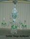 61187 Bohemian 5 arm Crystal Chandlier withwhite & green cut hand painted glass